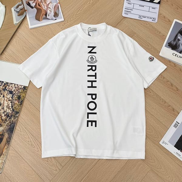 お洒落モンクレール ウォーターペイント ロゴ ダブルエッジ Tシャツ フェイク 2色 mop85389